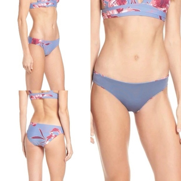 SEAFOLLY Floral Hipster Reversible Bikini Bottom Lavender 10 Large - Picture 1 of 9